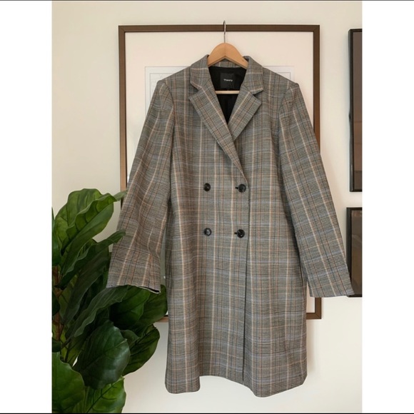 Theory Double Breasted Plaid Coat AW19 - Picture 2 of 5